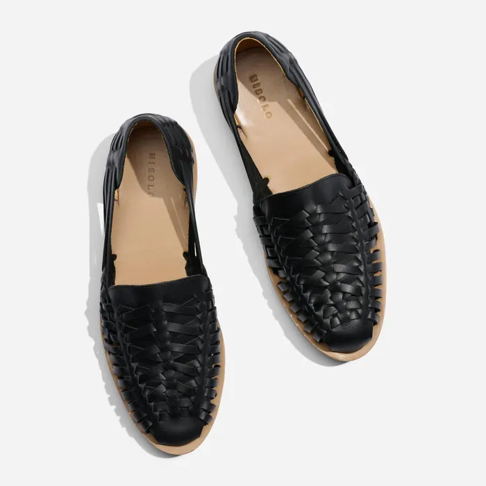 Men Nisolo Sandals and Slip Ons Huarache Sandal Black