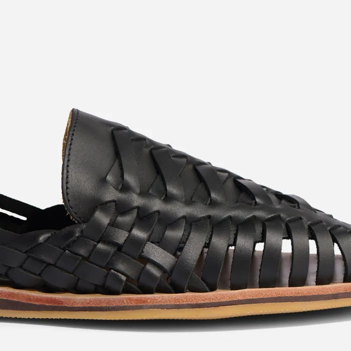 Men Nisolo Sandals and Slip Ons Huarache Sandal Black