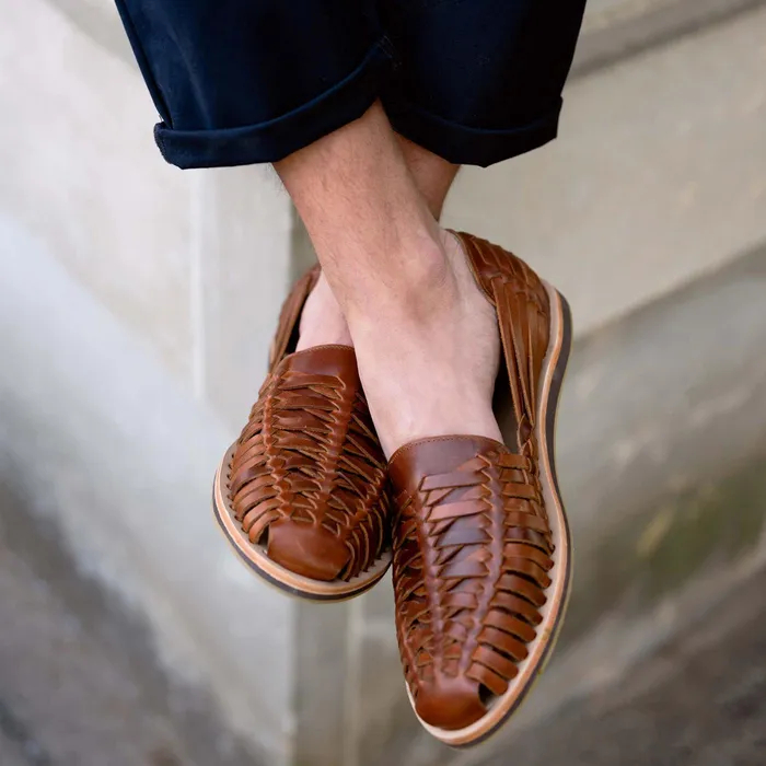 Men Nisolo Sandals and Slip Ons Huarache Sandal Brandy
