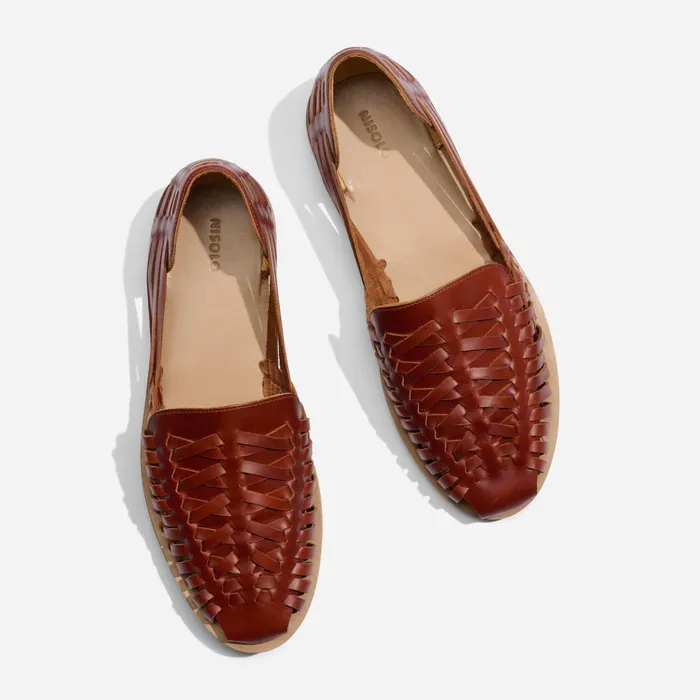 Men Nisolo Sandals and Slip Ons Huarache Sandal Brandy