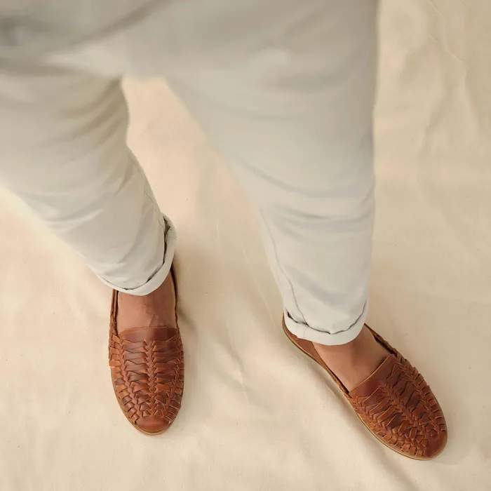 Men Nisolo Sandals and Slip Ons Huarache Sandal Brandy