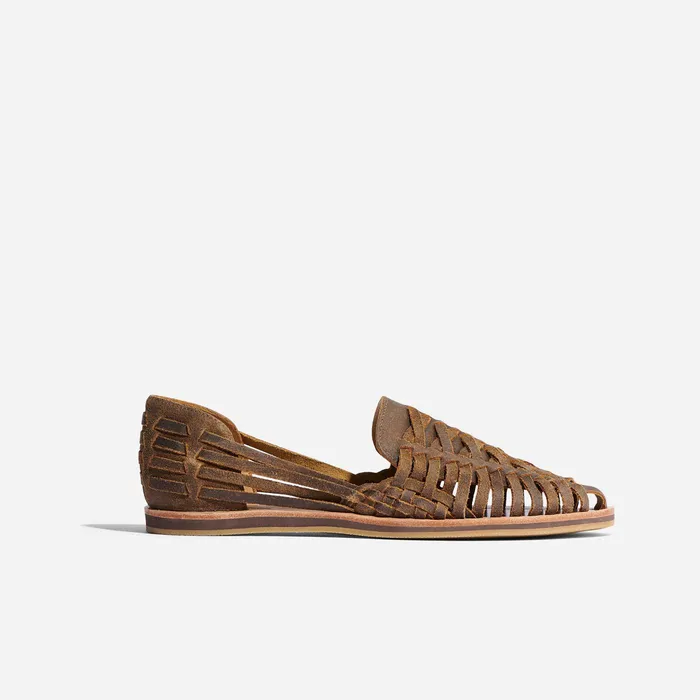 Men Nisolo Sandals and Slip Ons Huarache Sandal Waxed Brown