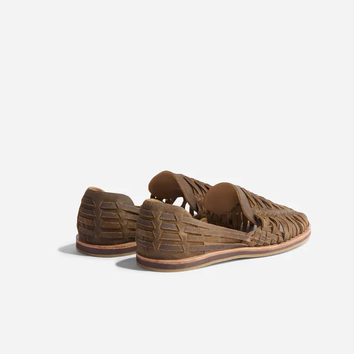 Men Nisolo Sandals and Slip Ons Huarache Sandal Waxed Brown