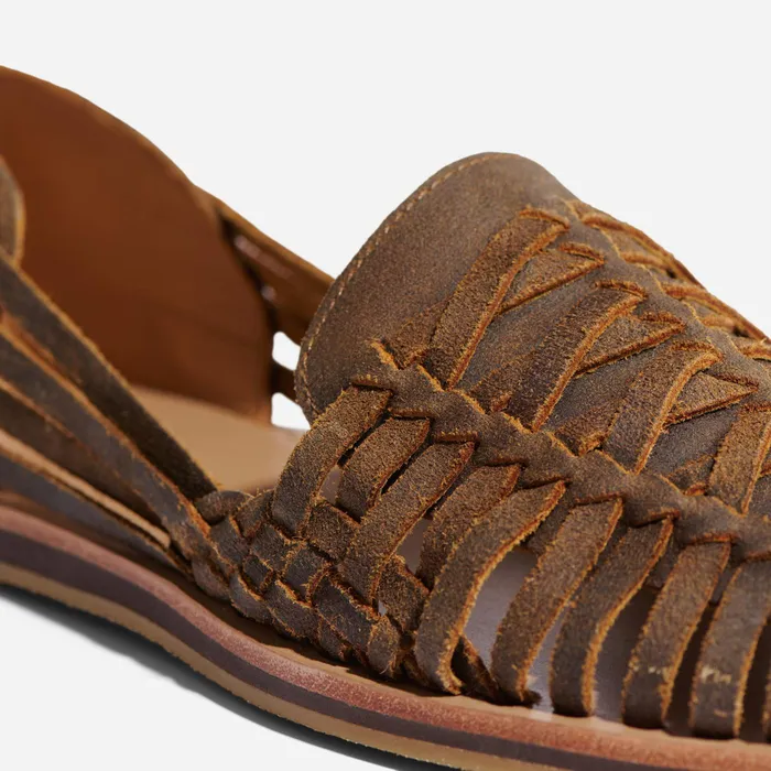 Men Nisolo Sandals and Slip Ons Huarache Sandal Waxed Brown