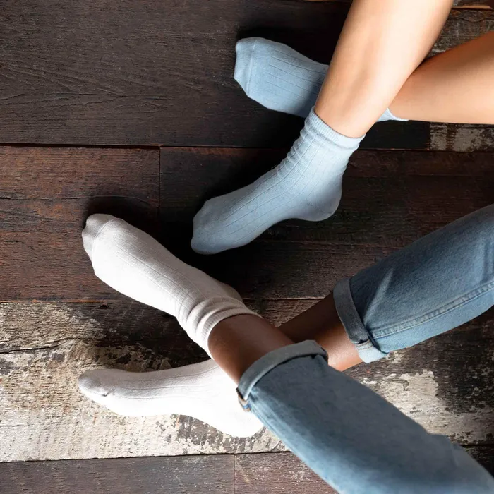 Men Nisolo Socks Cotton Mid Sock Linen