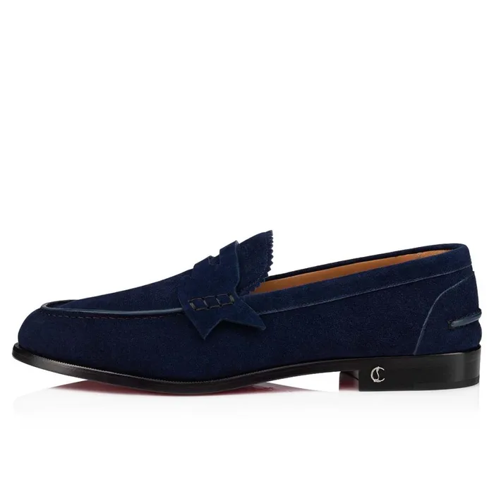 Men No Penny Loafers 8211 Leather 8211 Dark Blue Blue Christian Louboutin Loafers and Slipons