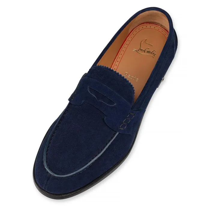 Men No Penny Loafers 8211 Leather 8211 Dark Blue Blue Christian Louboutin Loafers and Slipons