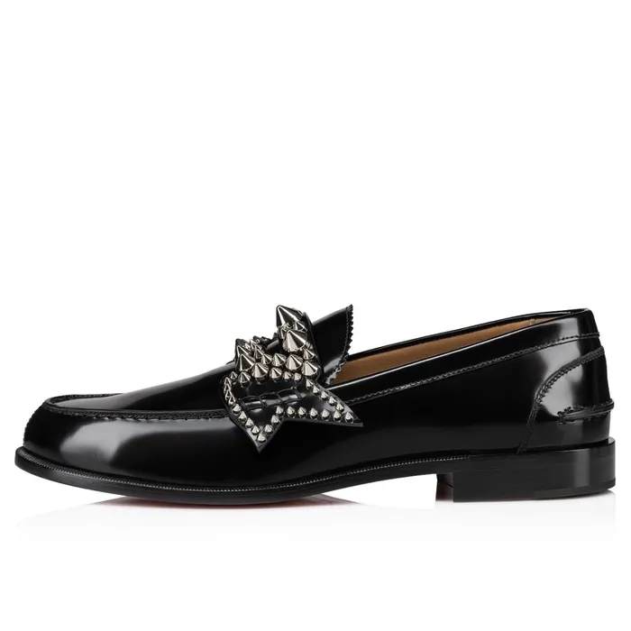 Men No Penny Spikes Loafers 8211 Calf Leather 8211 Black Black Christian Louboutin Loafers and Slipons