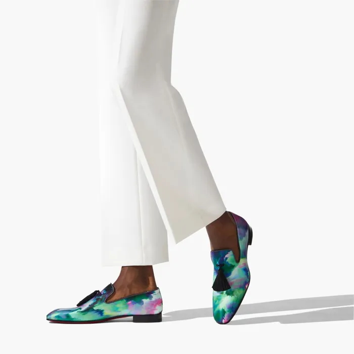 Men Officialito Loafers 8211 Crepe Satin Melancholia Print 8211 Multicolor Multicolor Christian Louboutin Loafers and Slipons
