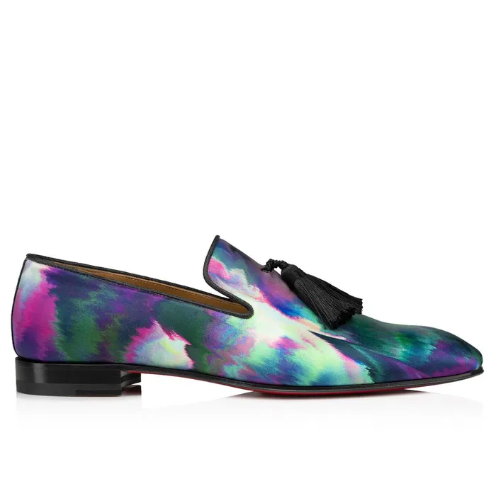 Men Officialito Loafers 8211 Crepe Satin Melancholia Print 8211 Multicolor Multicolor Christian Louboutin Loafers and Slipons