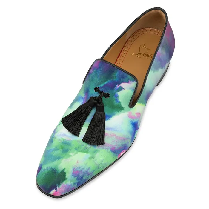 Men Officialito Loafers 8211 Crepe Satin Melancholia Print 8211 Multicolor Multicolor Christian Louboutin Loafers and Slipons