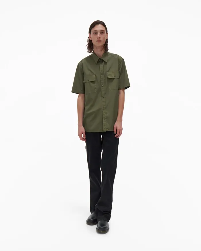 Men Oversized Twill Shirt Burnt Olive Helmut Lang Shirts