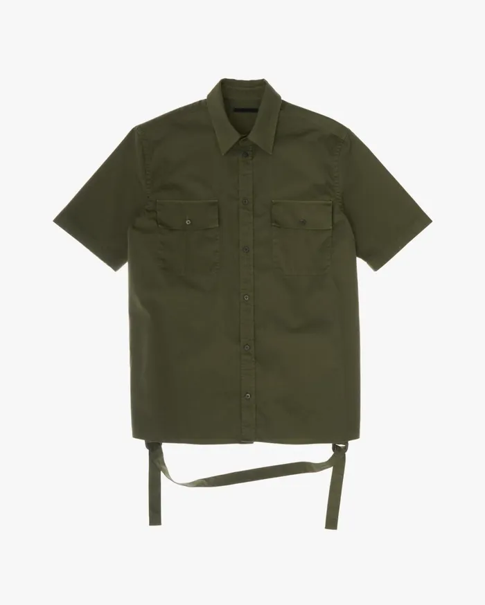 Men Oversized Twill Shirt Burnt Olive Helmut Lang Shirts