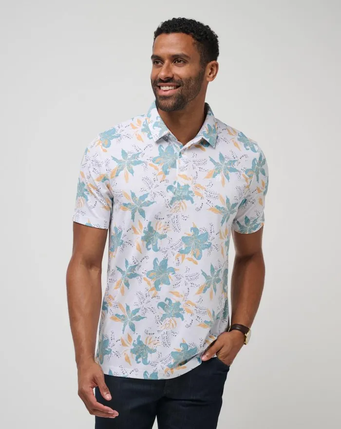 Men PARADISE PEAK POLO White TravisMathew Polos
