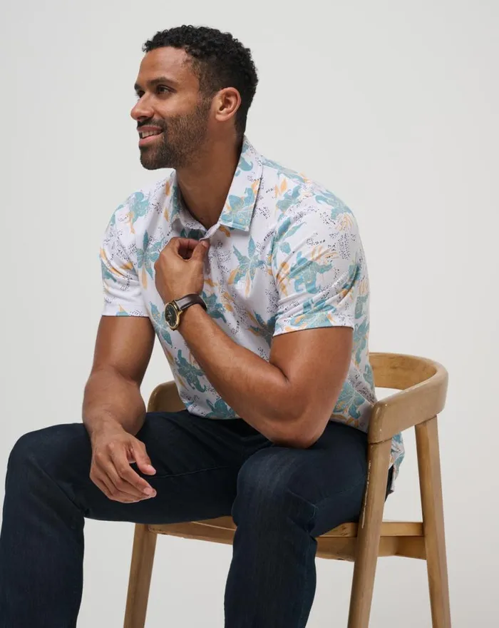 Men PARADISE PEAK POLO White TravisMathew Polos