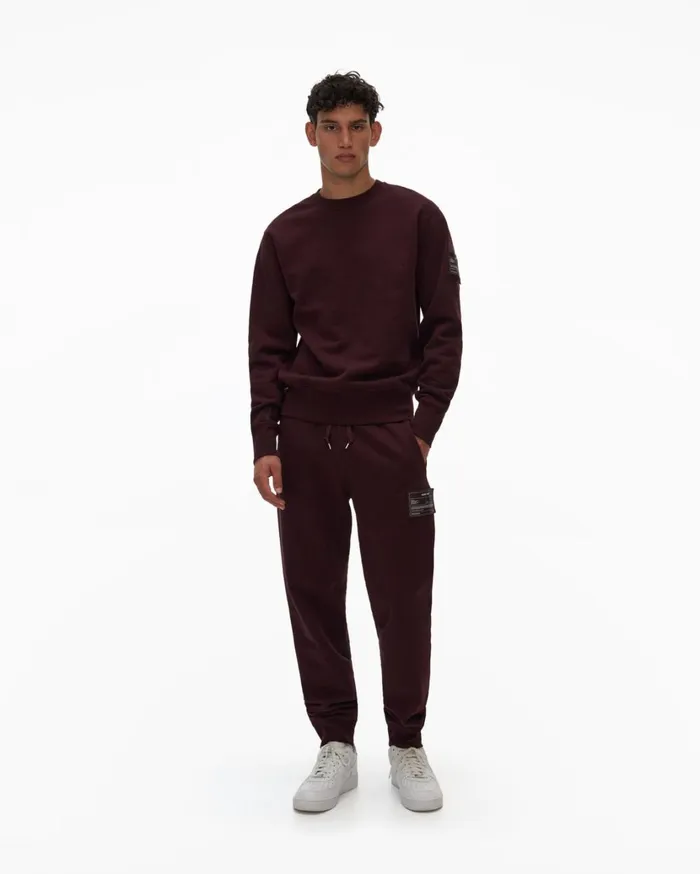 Men Patch Crewneck Sweatshirt Crimson Night Helmut Lang Sweatshirts