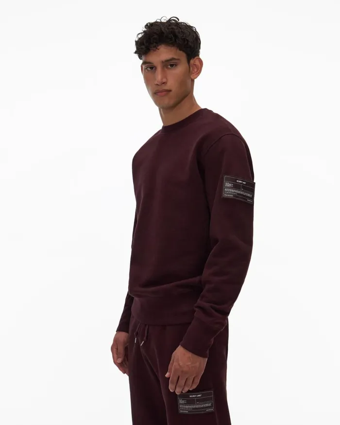Men Patch Crewneck Sweatshirt Crimson Night Helmut Lang Sweatshirts