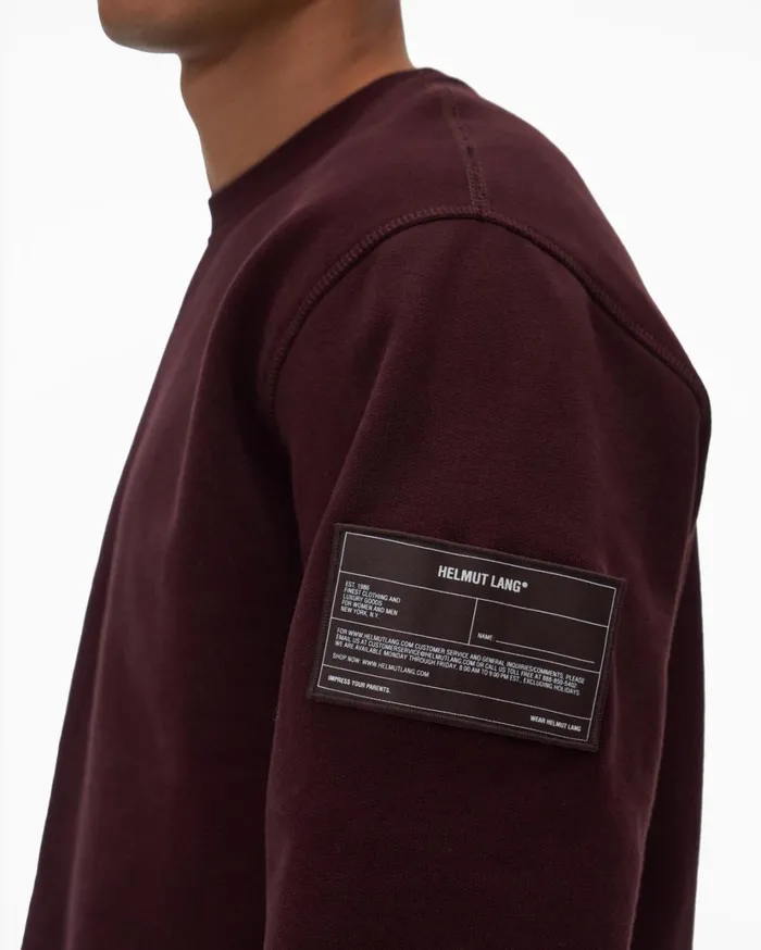 Men Patch Crewneck Sweatshirt Crimson Night Helmut Lang Sweatshirts