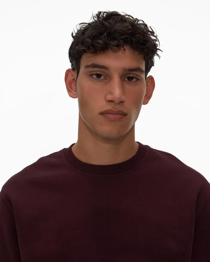 Men Patch Crewneck Sweatshirt Crimson Night Helmut Lang Sweatshirts
