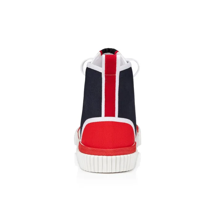 Men Pedro Hightop Sneakers 8211 Canva 8211 Navy Blue Christian Louboutin High Top Sneakers