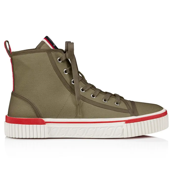 Men Pedro Hightop Sneakers 8211 Fabric 8211 Sierra Brown Christian Louboutin High Top Sneakers