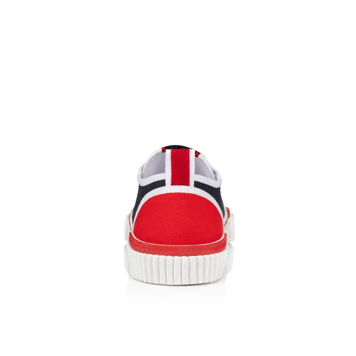Men Pedro Junior Sneakers 8211 Fabric 8211 Navy Blue Christian Louboutin Low Top Sneakers