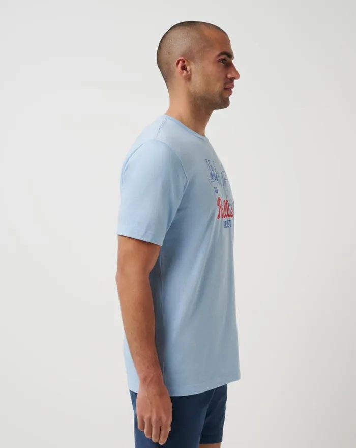 Men PHILADELPHIA PHILLIES STRIKE TWO TEE Heather Blue TravisMathew Tees