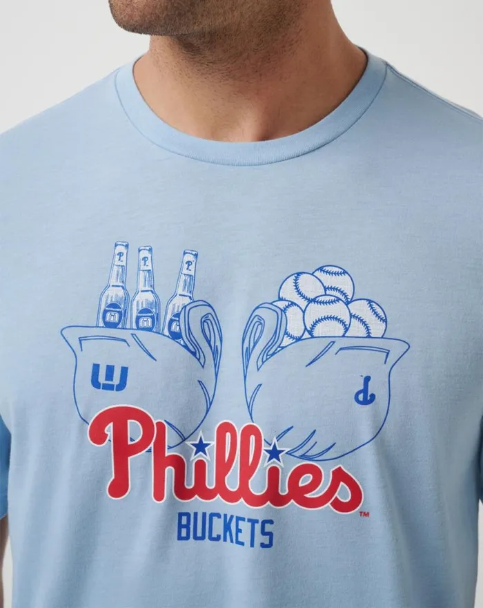 Men PHILADELPHIA PHILLIES STRIKE TWO TEE Heather Blue TravisMathew Tees
