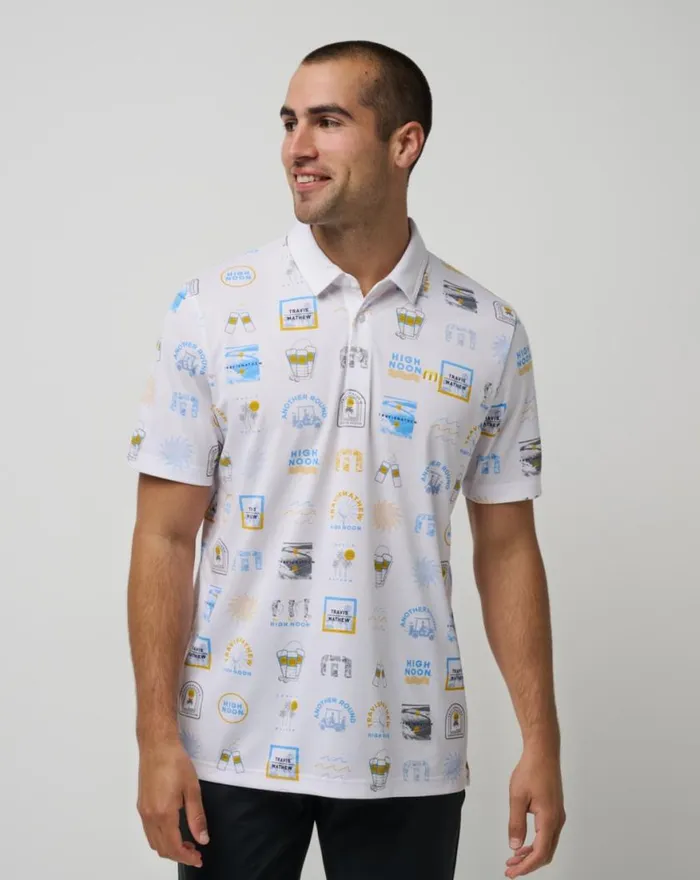 Men PINEAPPLE PARADISE POLO White TravisMathew Polos