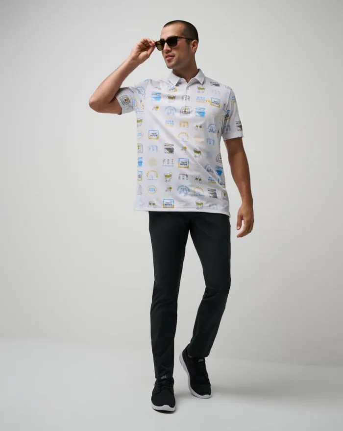Men PINEAPPLE PARADISE POLO White TravisMathew Polos