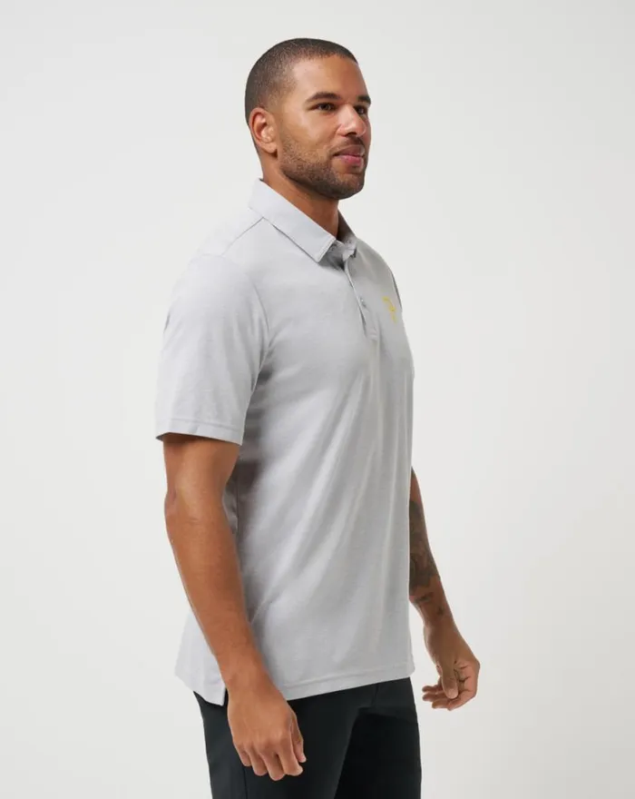 Men PITTSBURGH PIRATES PLAYOFF PITCH POLO Heather Grey TravisMathew Polos