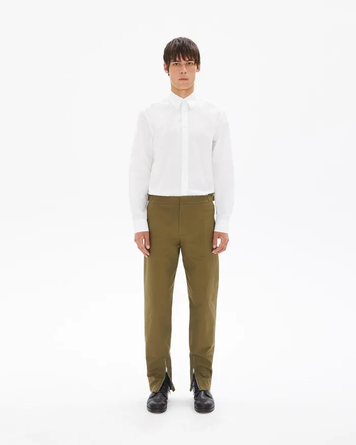 Men Poplin Press Stud Shirt White Helmut Lang Shirts
