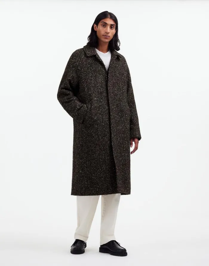Men RaglanSleeve Topcoat In Italian Fabric Chocolate Multi Madewell Coats Jackets Men RaglanSleeve Topcoat In Italian Fabric Chocolate Multi Madewell Coats Jackets