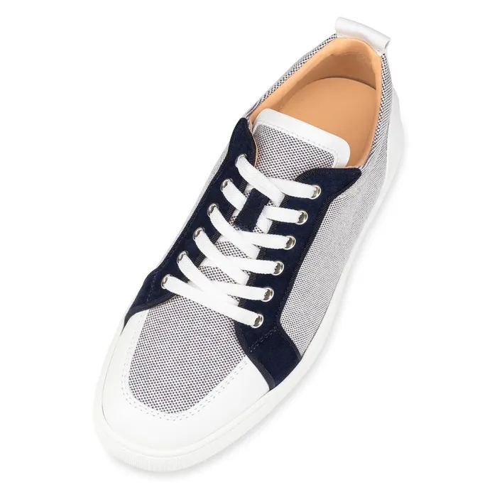 Men Rantulow Sneakers 8211 Calf Leather Cotton And Veau Velours 8211 Navy Navy Christian Louboutin Low Top Sneakers