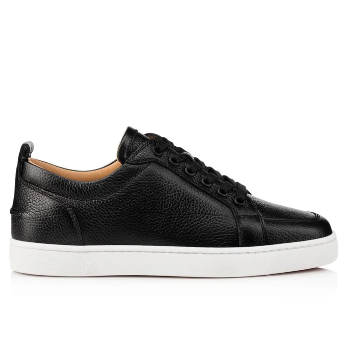 Men Rantulow Sneakers 8211 Grained Alf Leather 8211 Black Black Christian Louboutin Low Top Sneakers
