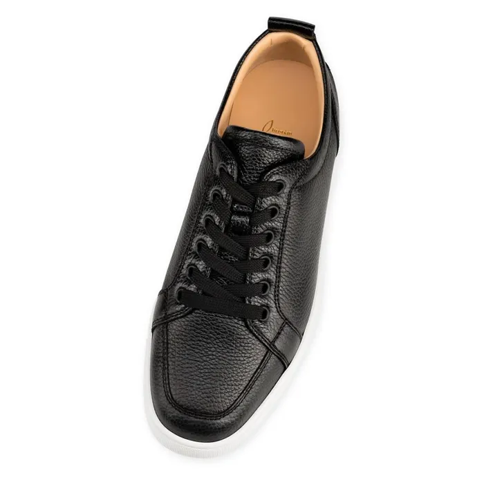 Men Rantulow Sneakers 8211 Grained Alf Leather 8211 Black Black Christian Louboutin Low Top Sneakers