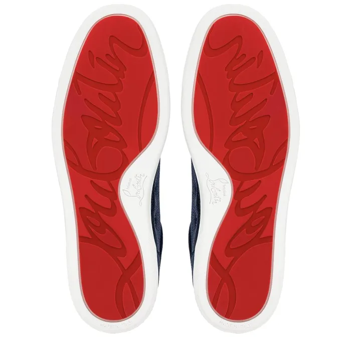 Men Rantulow Sneakers 8211 Grained Calf Leather 8211 Marine Marine Christian Louboutin Low Top Sneakers