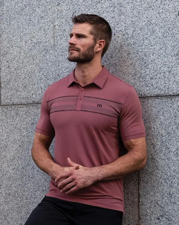 Men RED RIVER POLO Roan Rouge TravisMathew Polos