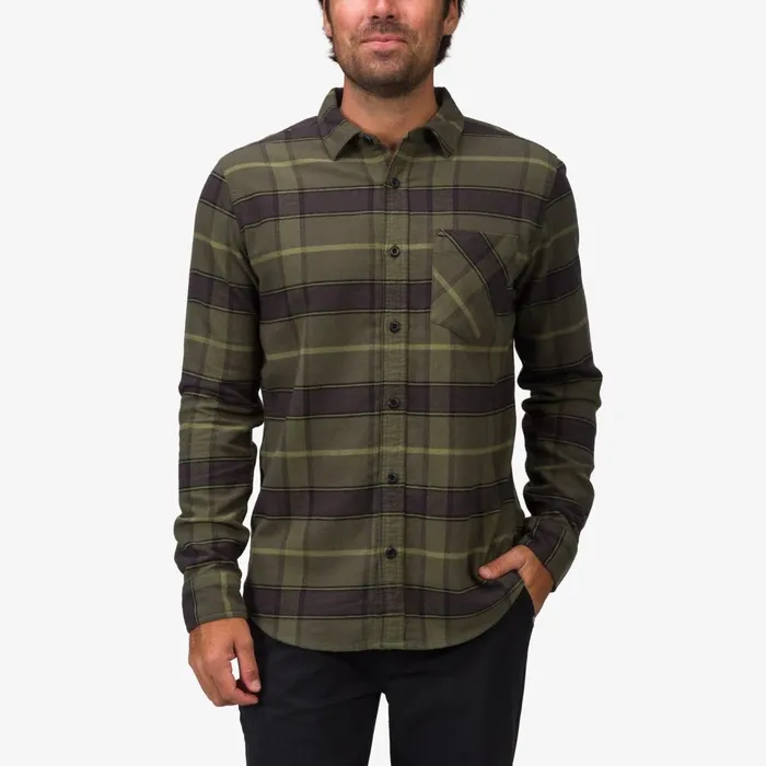 Men Reef Outerwear Anders Long Sleeve Woven Shirt Thyme