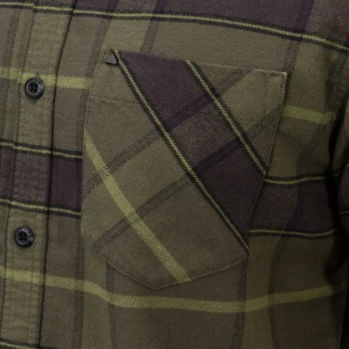 Men Reef Outerwear Anders Long Sleeve Woven Shirt Thyme Men Reef Outerwear Anders Long Sleeve Woven Shirt Thyme
