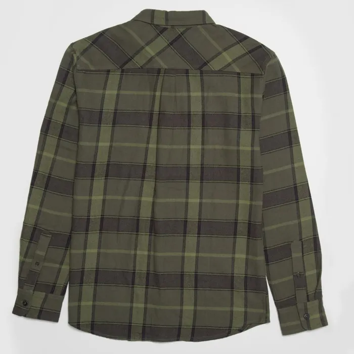Men Reef Outerwear Anders Long Sleeve Woven Shirt Thyme Men Reef Outerwear Anders Long Sleeve Woven Shirt Thyme