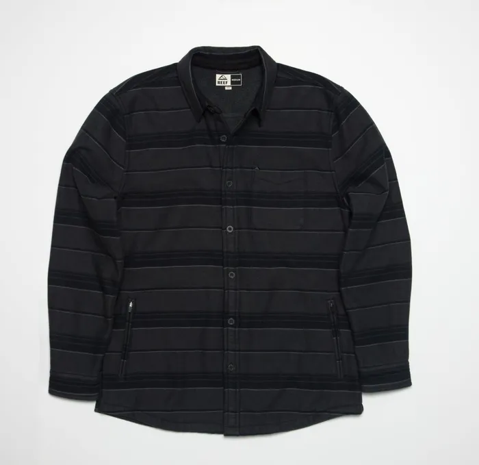 Men Reef Outerwear Bartlett Woven Jacket Caviar Men Reef Outerwear Bartlett Woven Jacket Caviar