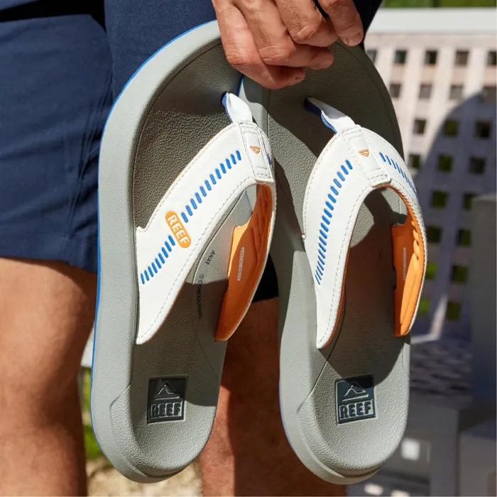 Men Reef Sandals Cruiser Bluewhiteorange Men Reef Sandals Cruiser Bluewhiteorange