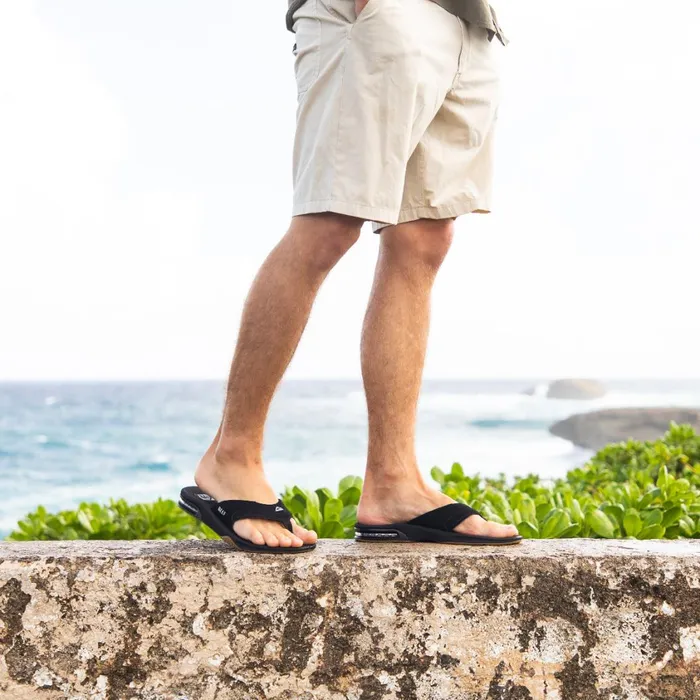 Men Reef Sandals Fanning Blacksilver Men Reef Sandals Fanning Blacksilver