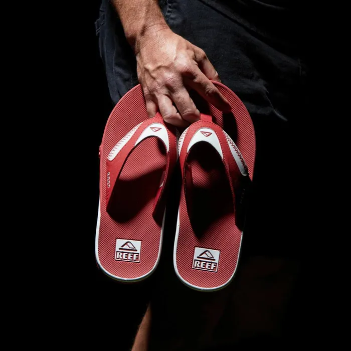 Men Reef Sandals Fanning Pregame Crimsonwhite Men Reef Sandals Fanning Pregame Crimsonwhite