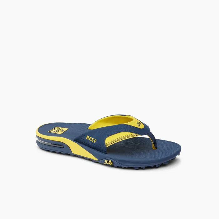 Men Reef Sandals Fanning Pregame Navyyellow Men Reef Sandals Fanning Pregame Navyyellow