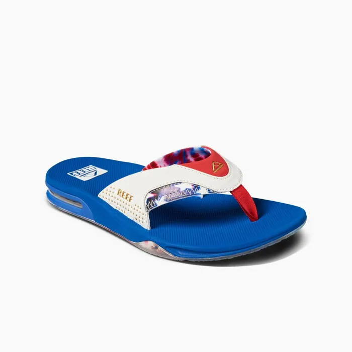 Men Reef Sandals Fanning Red White And Blue Men Reef Sandals Fanning Red White And Blue