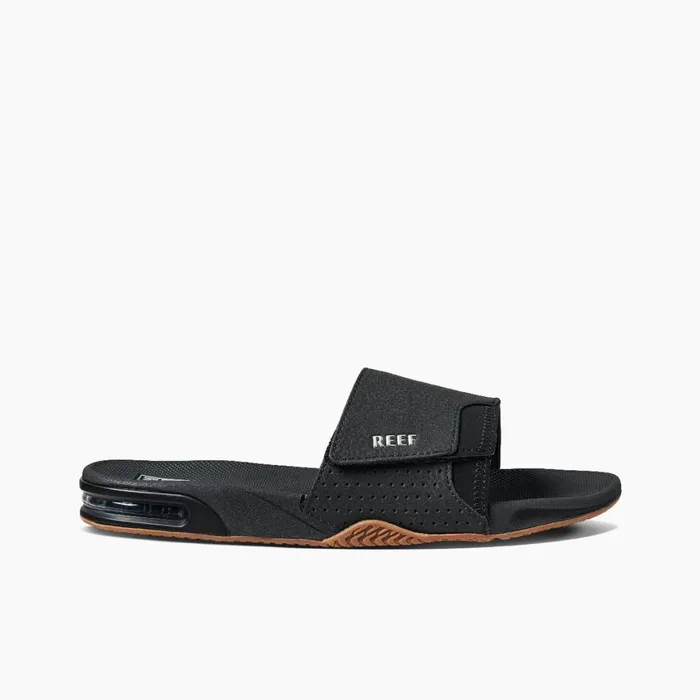 Men Reef Sandals Fanning Slide Blacksilver