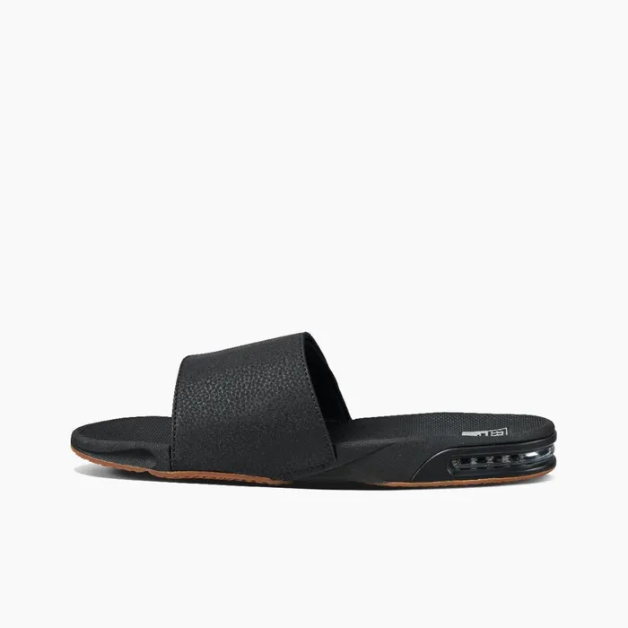 Men Reef Sandals Fanning Slide Blacksilver Men Reef Sandals Fanning Slide Blacksilver