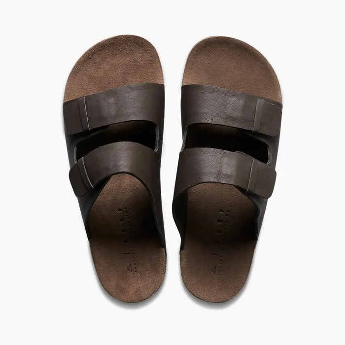 Men Reef Sandals Ojai Two Bar Brown Leather Men Reef Sandals Ojai Two Bar Brown Leather